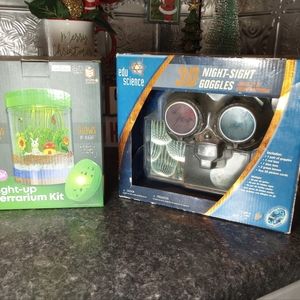 Diy lightup Terrarium kit 3d night vision googles toy bundle craft lot brand new